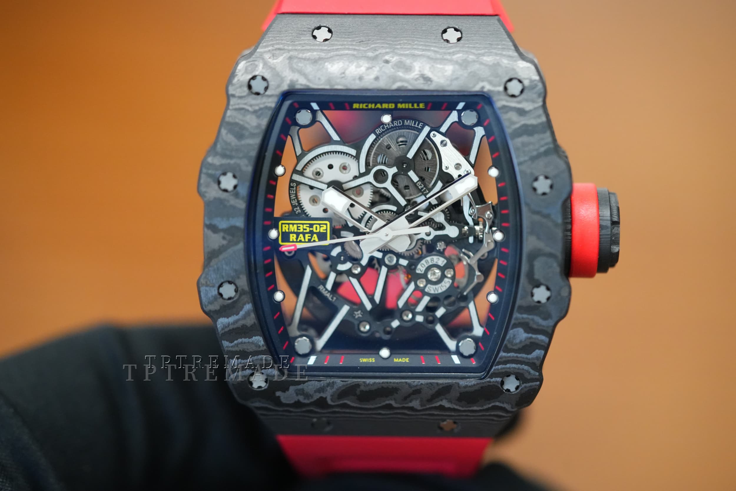 Richard Mille RM 35-02, NTPT Carbon Black case with upgraded Vaucher movement.