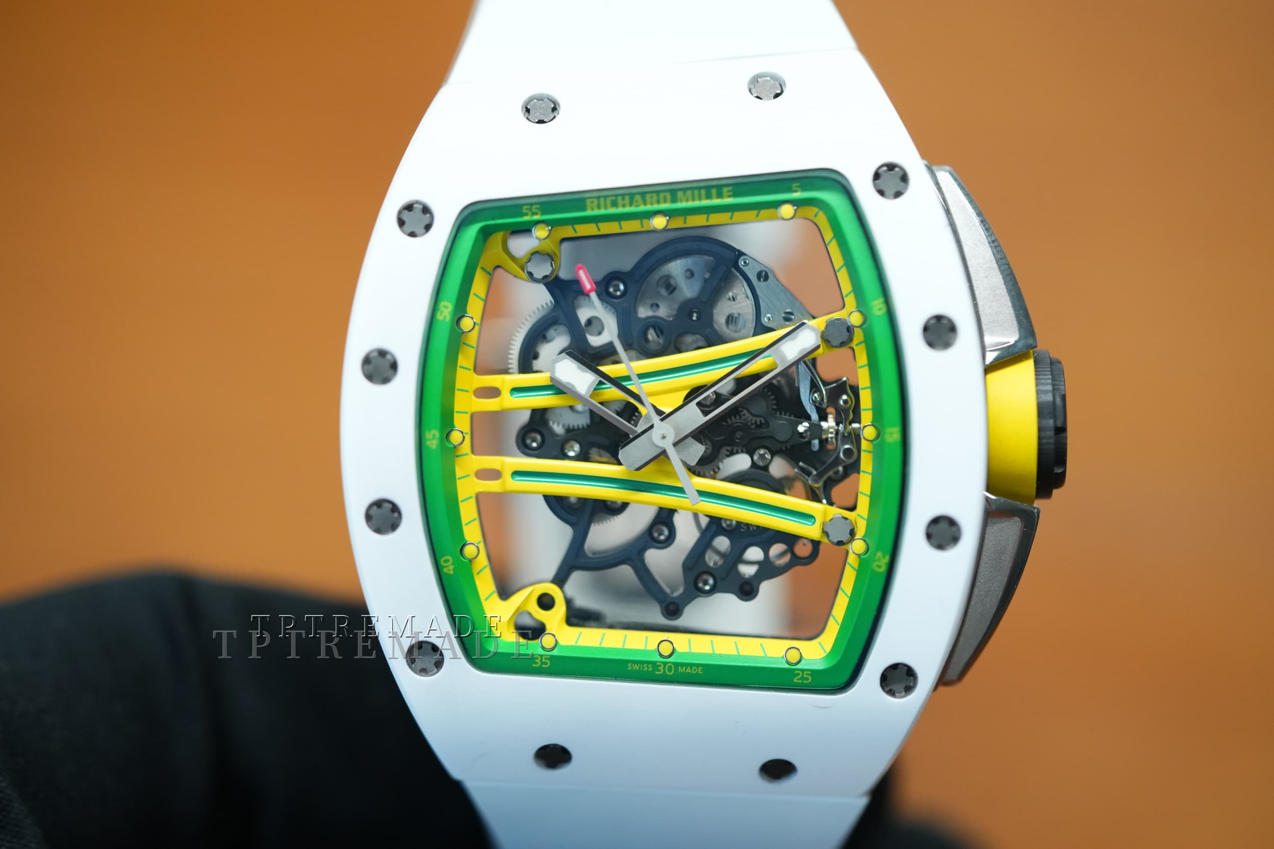 Richard Mille RM061 white ceramic case with upgraded Vaucher movement.